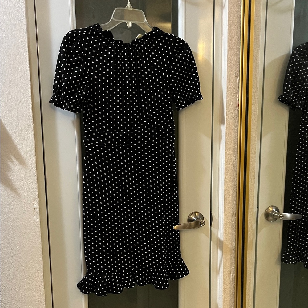 Monteau Black and White Polka Dot Mini Dress